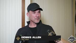 Dennis Allen talks Klint Kubiak, run defense at 2024 NFL Scouting Combine | New Orleans Saints