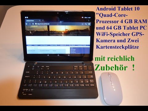 10`Zoll Tablet mit Kamera 2 Kartenplätze, Android,Wifi,GPS und reichlich Zubehör Preiswert