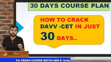 DAVV CET 30 DAYS COURSE PLAN I HOW TO CRACK CET IN JUST 30 DAYS