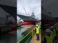 Massive Naval Frigate Side Launch Into Harbor2 mp3