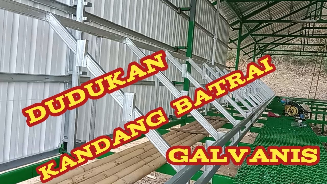 pemasangan rangka dudukan kandang batrai Galvanis