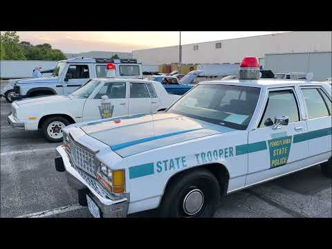 Vintage Pennsylvania State Police 1983 Chevrolet Malibu and 1986 Ford LTD Crown Victoria