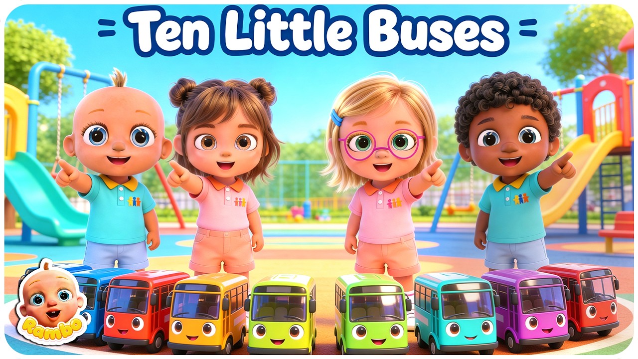 10 Little Buses Song + More Nursery Rhymes & Kids Songs | Baby Songs ...