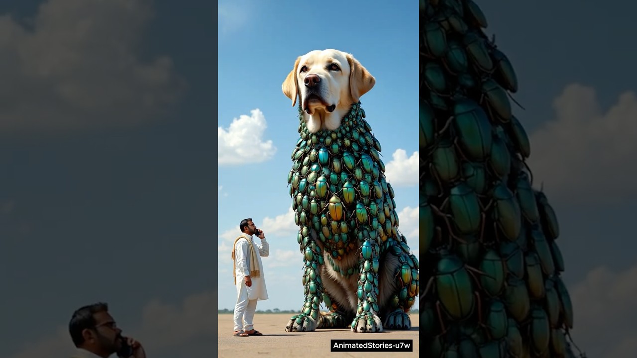 Dog covered in millions of chameleon beetles saved by farmer 