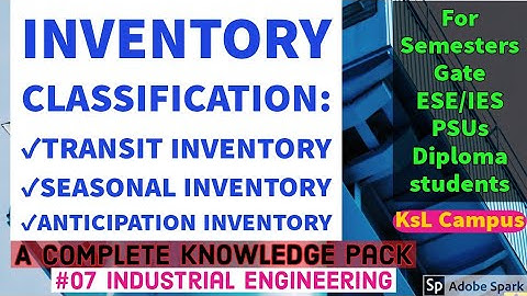 Inventory Classification: Transit & seasonal inventories | Anticipation inventory 🏭🏭🏭 #industrial07