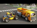 Bulldozer, Camion À Benne Basculante, Camion Malaxeur Construire La Gare    Fonction Des Véhicules