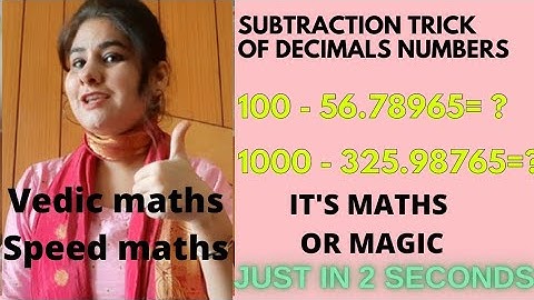 Maths tricks| Subtraction of decimal numbers | short cut | vedic maths