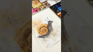 Watercolour Snail Painting Tutorial | Watercolor Tips #watercolor #painting #snail #artshorts #art