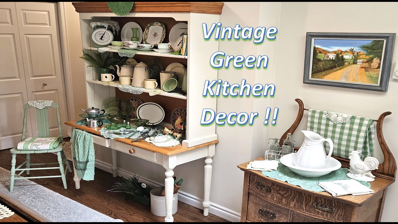 I'm OBSESSED with My Green Vintage Kitchen Decor!
