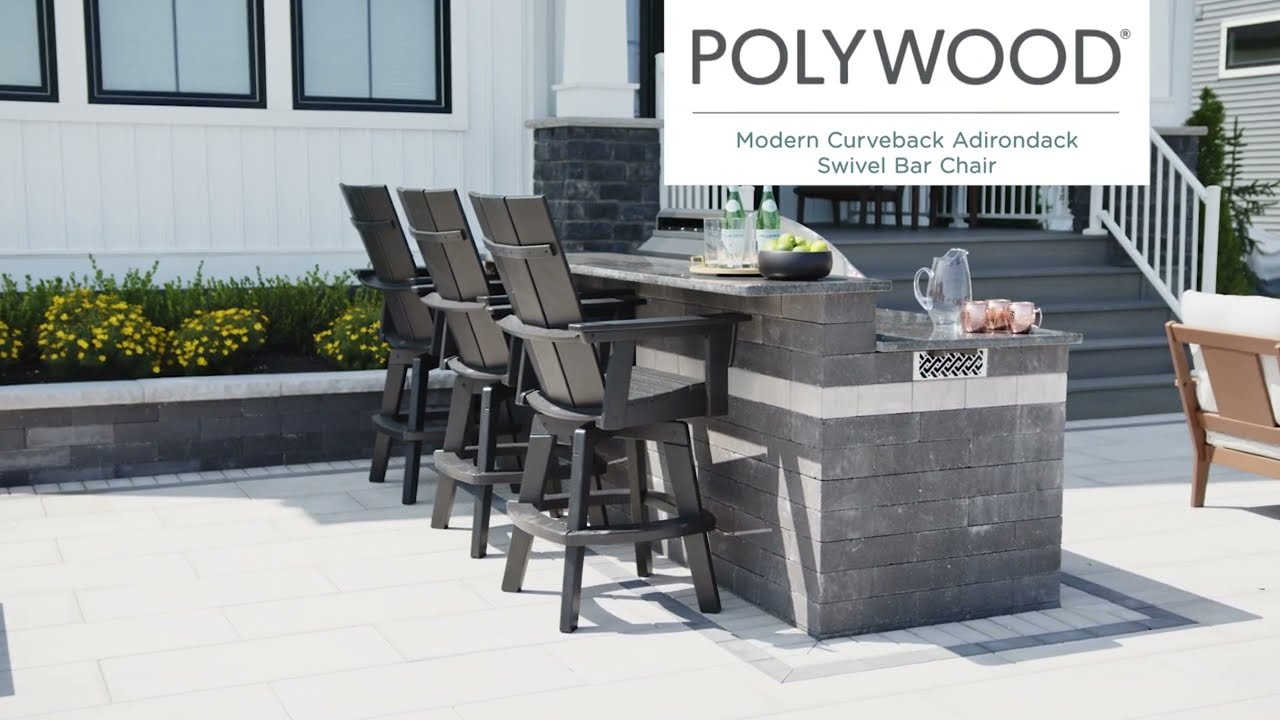 ADDSV622: Modern Curveback Adirondack Swivel Bar Chair