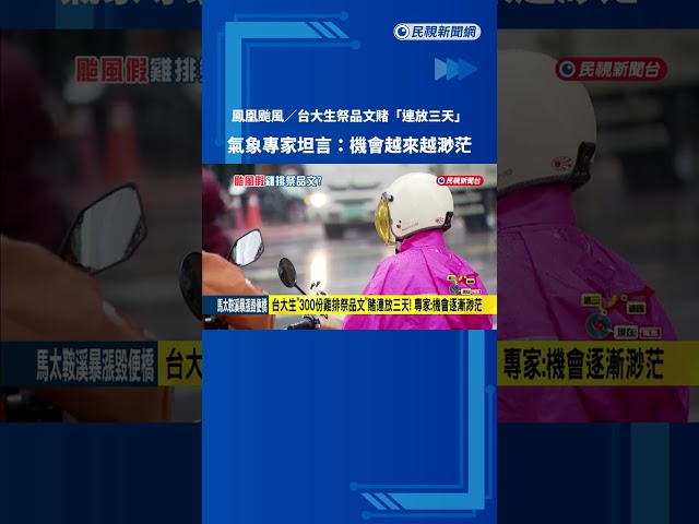 雞排真香! 台大生發祭品文"連放三天颱風假" 專家:機會渺茫－民視新聞