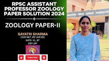 RPSC Assistant Professor Zoology 2024 Paper Solution | Complete Analysis with Answer Key