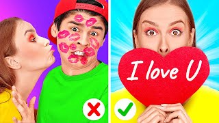 BE MY VALENTINE! || Valentine’s Day Couple Hack, Pranks and Life By 123 GO Like!