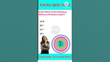 46. Excel Quiz | Excel Interview Questions and  Answers | #shorts #excelshorts #youtubeshorts #excel
