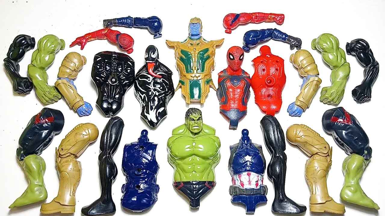 Игрушки Мстителей Marvel: Человек-паук против Халка, Круша против Таноса против Капитана Америки ...