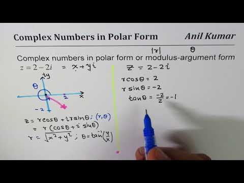 Complex Number 2 - 2i convert to Trigonometric Polar modulus argument Form