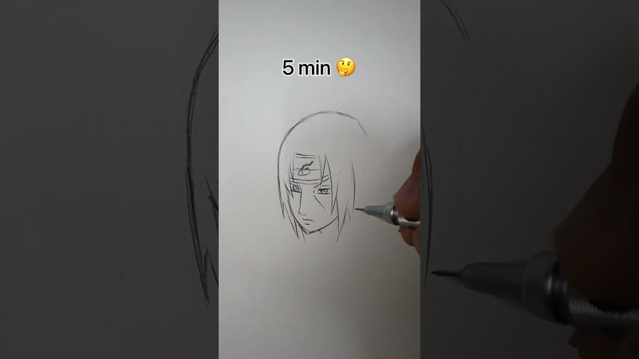 How to Draw Itachi Uchiha in 10sec 10mins 10hrs  shorts