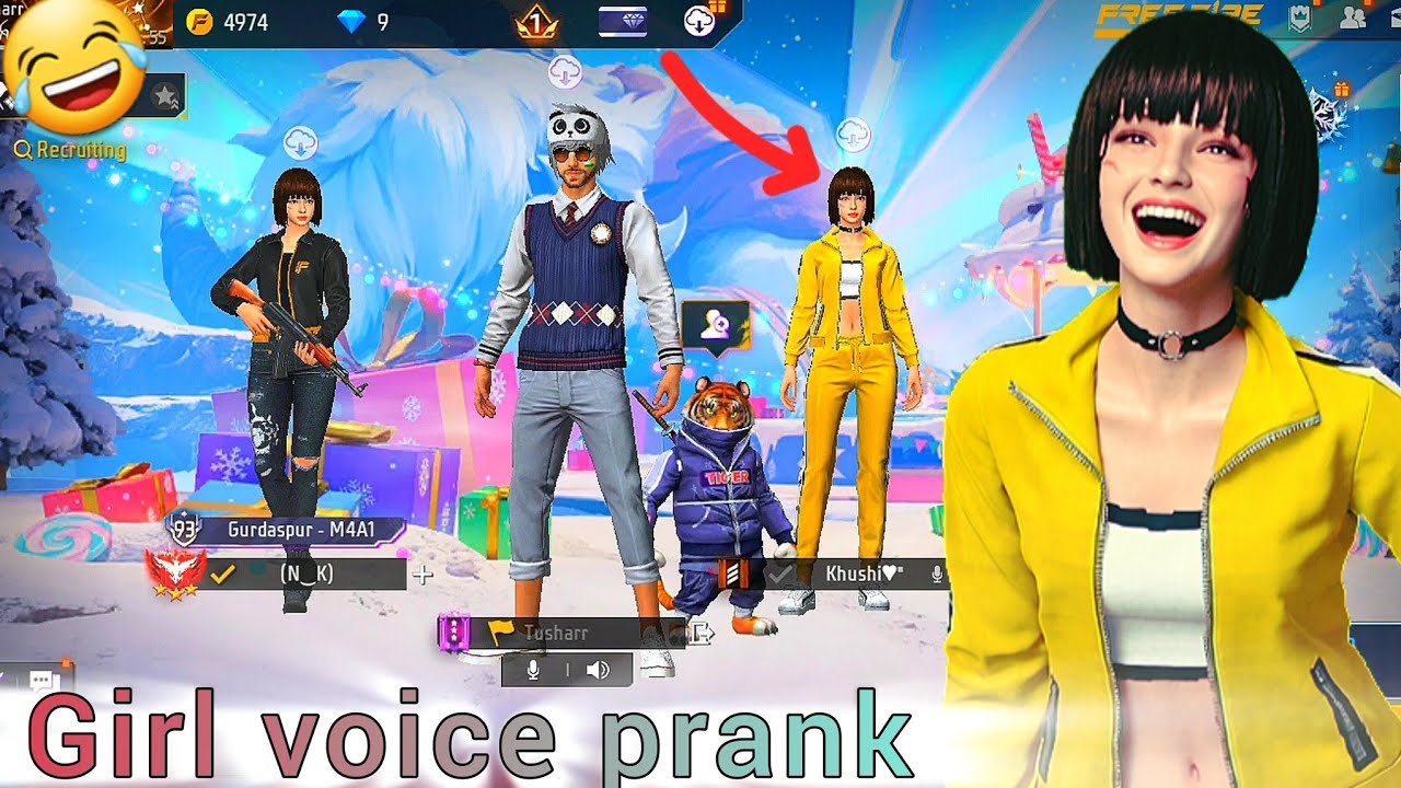🥰 Girl voice prank || free fire || funny