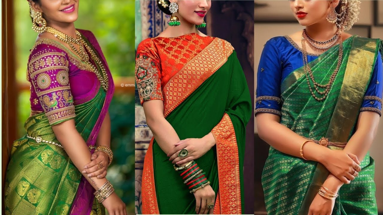 Update 76+ blouse colour for green saree best - noithatsi.vn