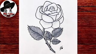 ROSE Drawing Easy || How to Draw a Rose step by step