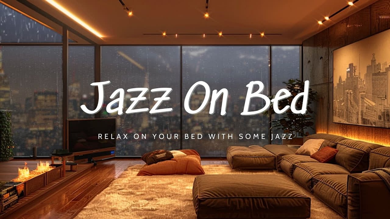 Picture of Soft Relax Jazz Music - Cozy Apartment with Night City Ambience & Rainy ...