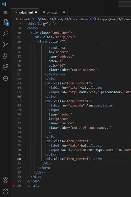 How To Create Job Application Form | job application form using html ...