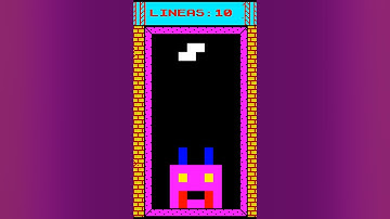 An evil robot is preventing me from clearing 10 lines in ZX Spectrum Tetris clone