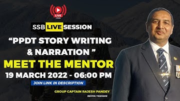 PPDT Story Writing & Narration | Meet the Mentor (Session-13) | #SSB | Every Saturday #LIVE