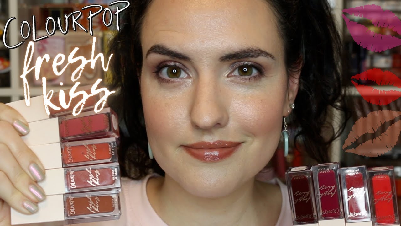 New Colourpop Fresh Kiss Glossy Lip Stains | Lip Swatches + Review - Youtube