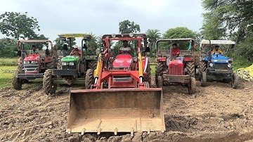 Mahindra Arjun 605 Loader Loading Red Mud 4 Tractors Mahindra | Sonalika | John Deere | Mahindra 