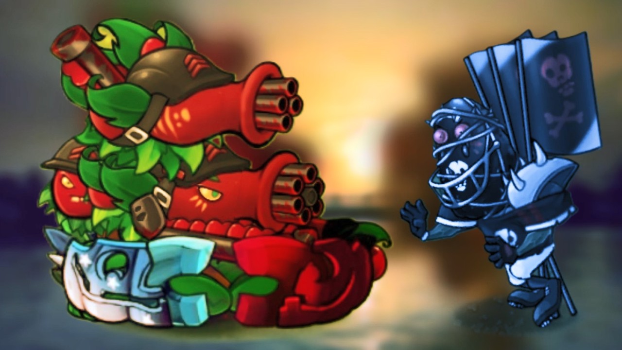 PVZ Fusion 3.4.2 💥Cherry Big Gatling VS Black Olive General 🔥 Anh Đào Đại Chiến Ô Liu Tối Thượng