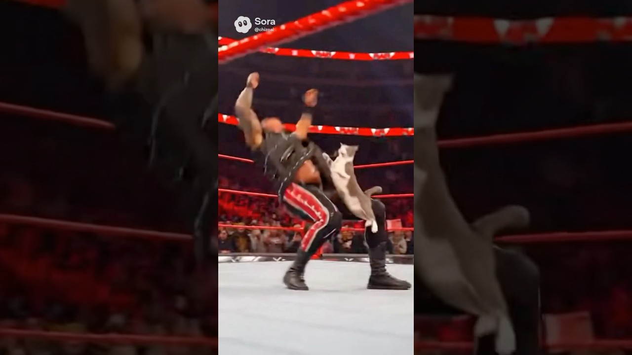 The Bearded Wrestler Faces a Cat… 🐱🤼‍♂️😳