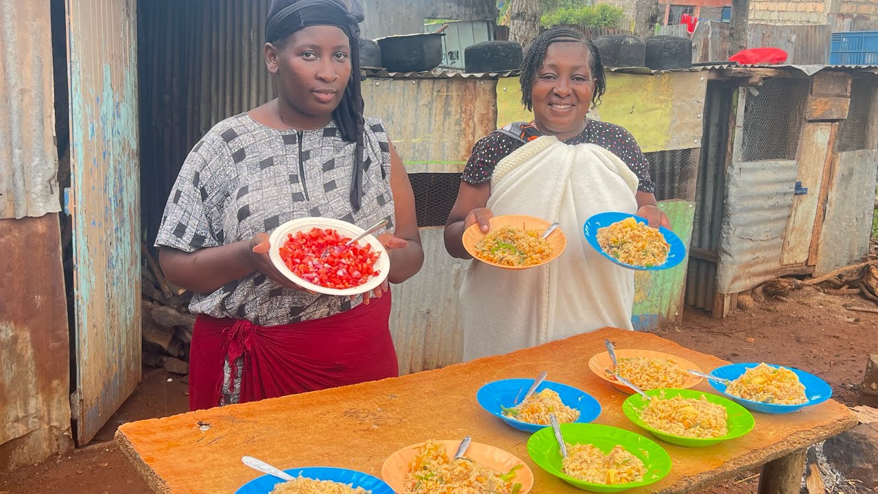 Simple Vegetable Rice Cooking in an African Village | Traditional Outdoor  Recipe 