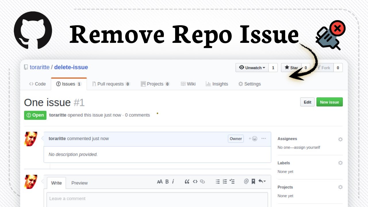 How to delete an issue in GitHub (Manage Settings) - YouTube