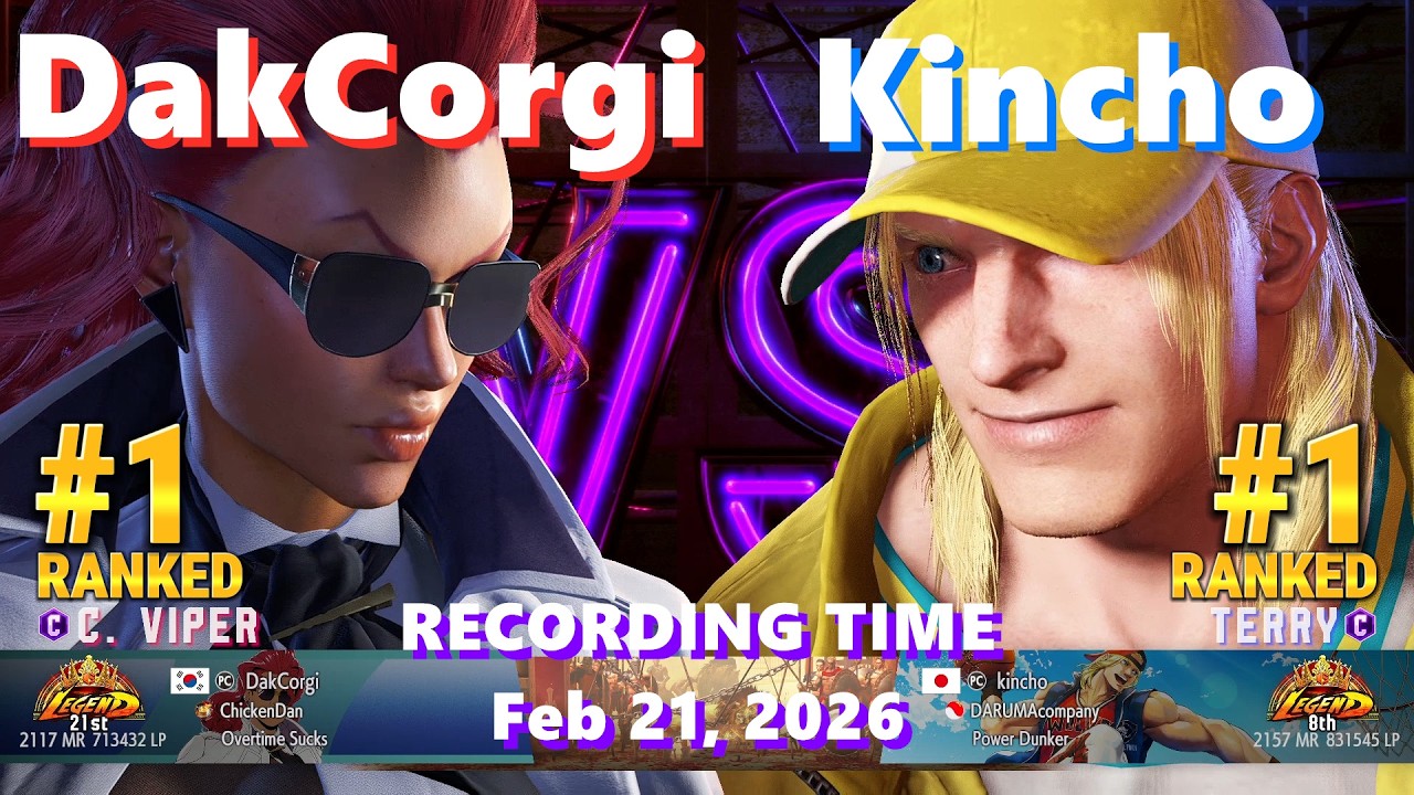 SF6⚡DakCorgi (#1 Ranked C.Viper) vs Kincho (#1 Ranked Terry)⚡High Level Gameplay