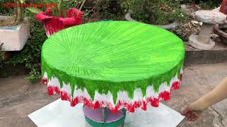 DIY- Cement craft ideas for garden// From fabric, sponge, palm leaves ... make a lovely table!!!