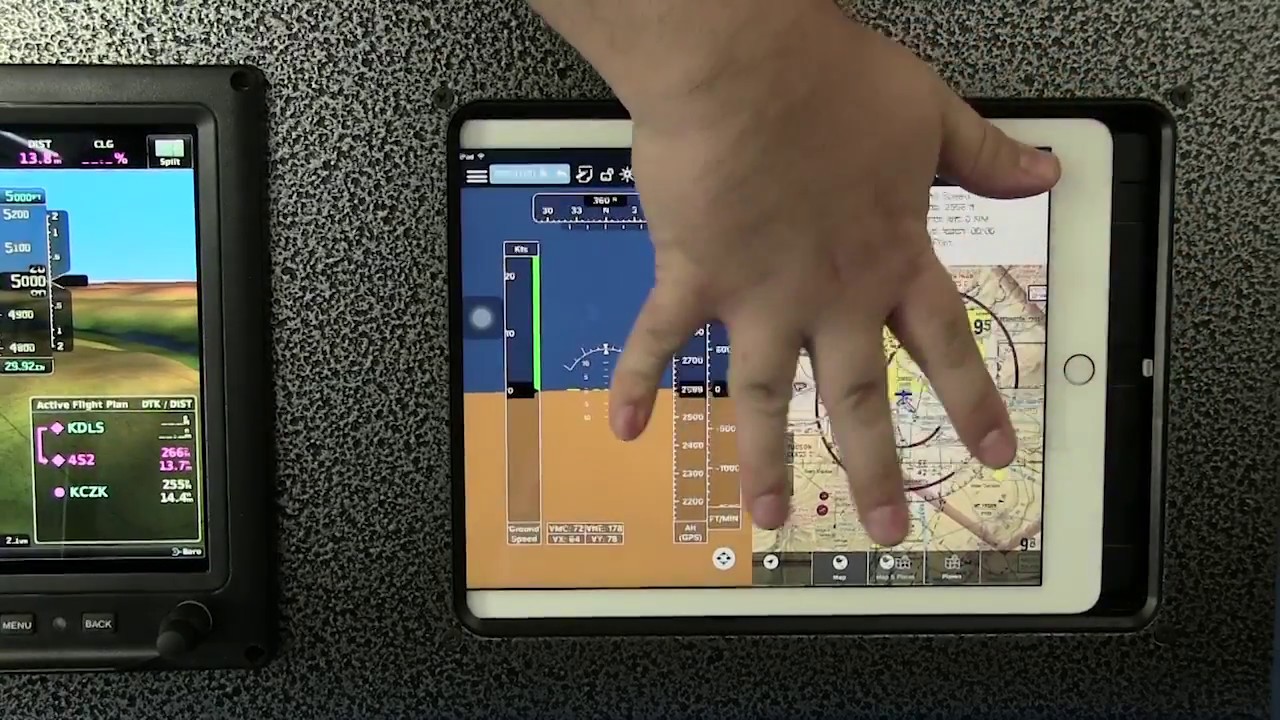 Luftfahrtkarten, Headsets, Flugfunk - Halterung für Apple iPad 1, 2, 3 und 4