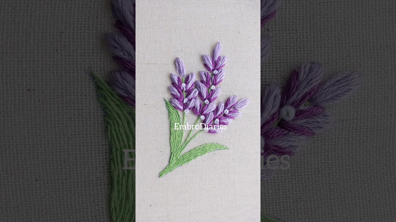 Very Very Easy Lavender Embroidery Design For Beginners 