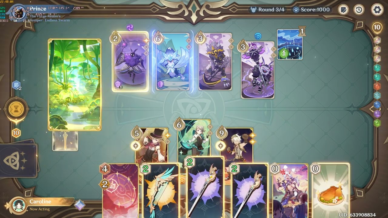 [Genshin Impact 4.8 TCG] The Forge Realm 's Temper: Endless Swarm (stage 1: Searing Chain)