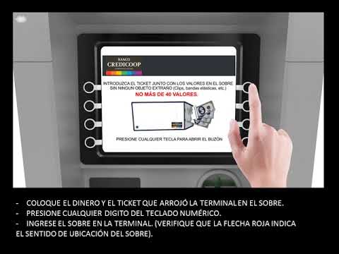 Mecanismo de depósito - Terminal autoservicio CREDICOOP