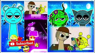 Sprunki Incredibox Simon, Black,Lime, Gray Coffin Dance Meme Cover Tiles Hop Edm