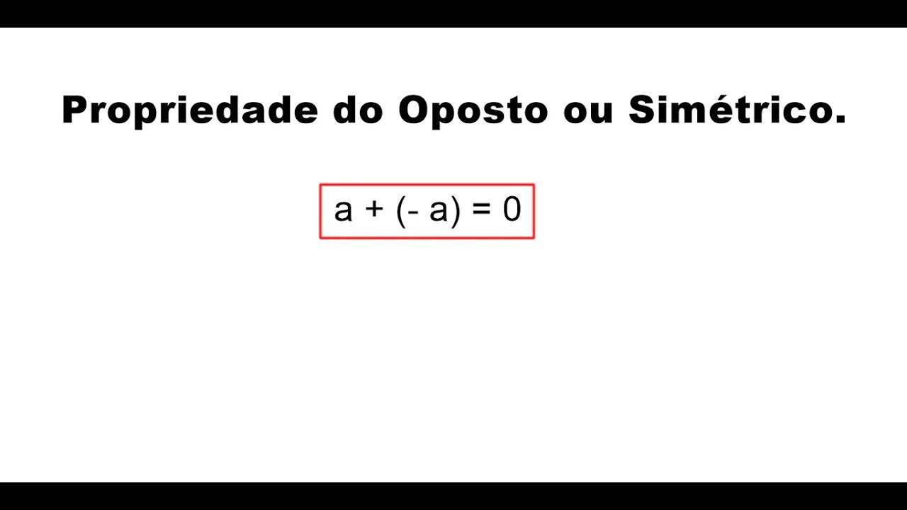 (Aula 7) Propriedade do Oposto ou Simétrico de um número inteiro. - YouTube