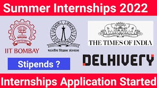 Internship 2022 | Internship at IIT | Work From Home | Summer internship 2022 | Summer internships