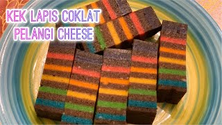 Kek Lapis Sarawak  / Kek Lapis Coklat Pelangi Cheese / Resepi Kek Kukus