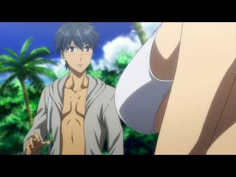 Anime big boobs bouncing in bikini