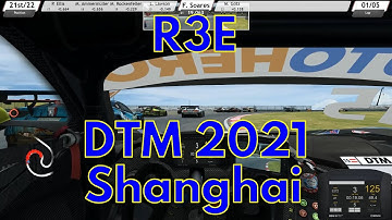 RaceRoom Racing Experience race DTM 2021 at Shanghai, starting last R3E controller gamepad