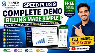 Speed Plus 9 Complete Demo | Company Creation, Item Account Creation, Sale & Purchase Voucher Entry