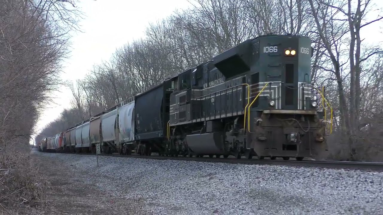 NS D46 with NS 1066 (NYC Heritage Unit) Westbound in Dayton, Indiana
