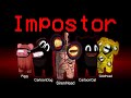 Among us but siren head vs cartoon cat vs cartoon dog vs piggy roblox is an impostor ( meme )