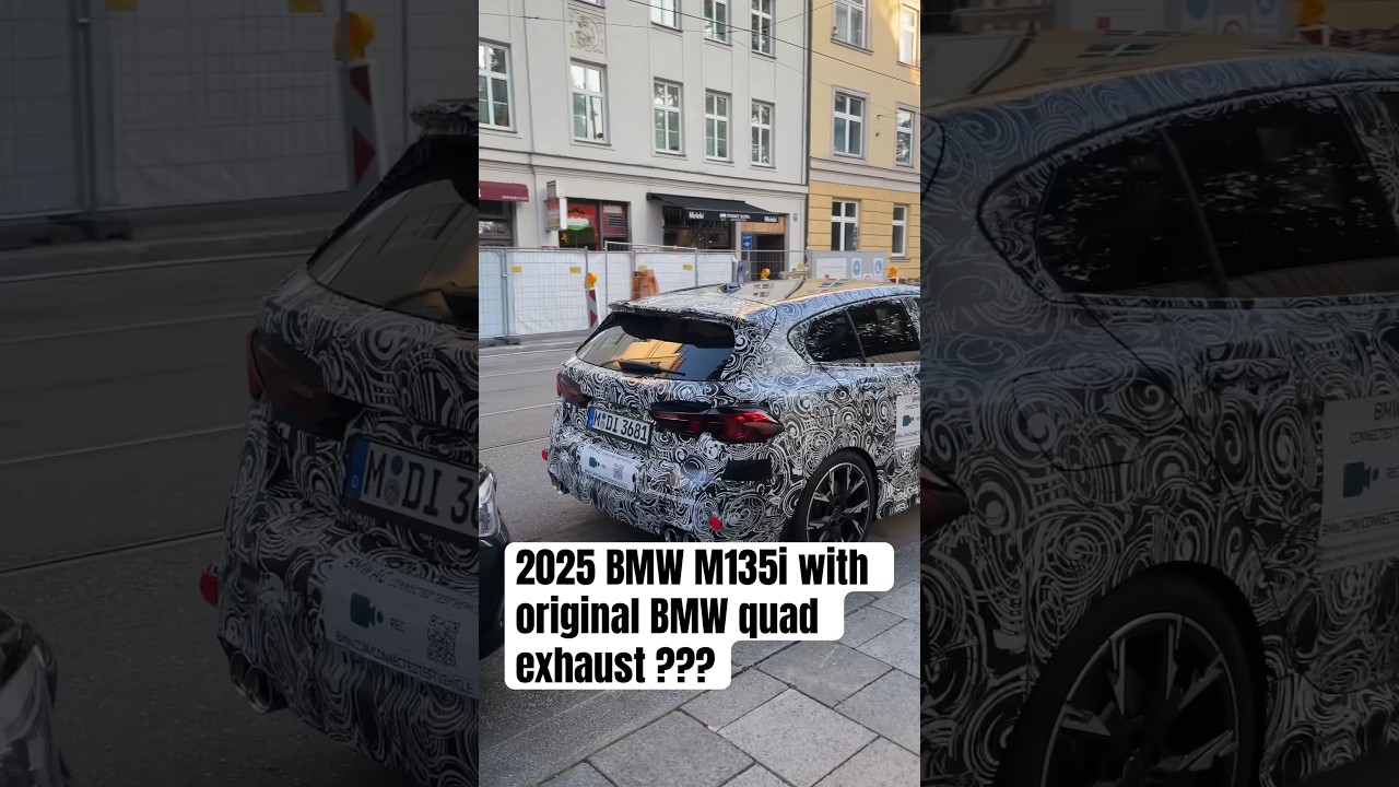 2025 BMW M135 Test Mule equipped with M Performance quad sport exhaust 😮 sighted [4k]